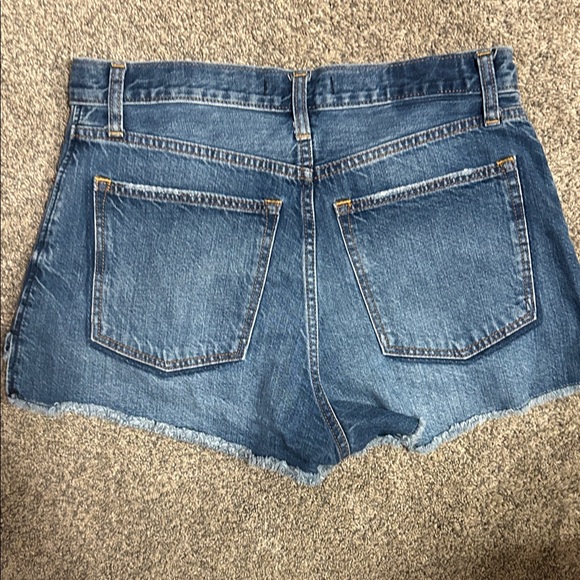 Abercrombie & Fitch Dark Blue Distressed Jean Shorts - Picture 4 of 4
